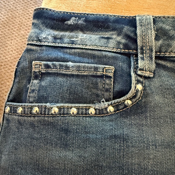 a.n.a Blue Silver Embellished Mini Pencil Skirt - Picture 5 of 8